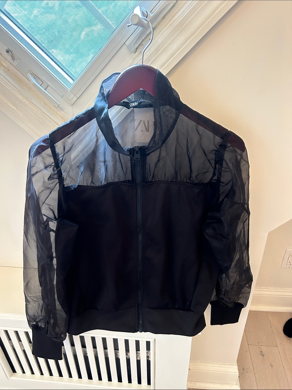 NWT Zara Zip Up Organza Jacket